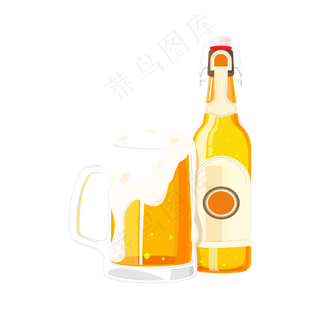 俄罗斯世界杯黄色卡通酒吧啤酒PNG,免抠元素