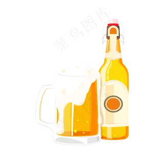 俄罗斯世界杯黄色卡通酒吧啤酒PNG,免抠元素