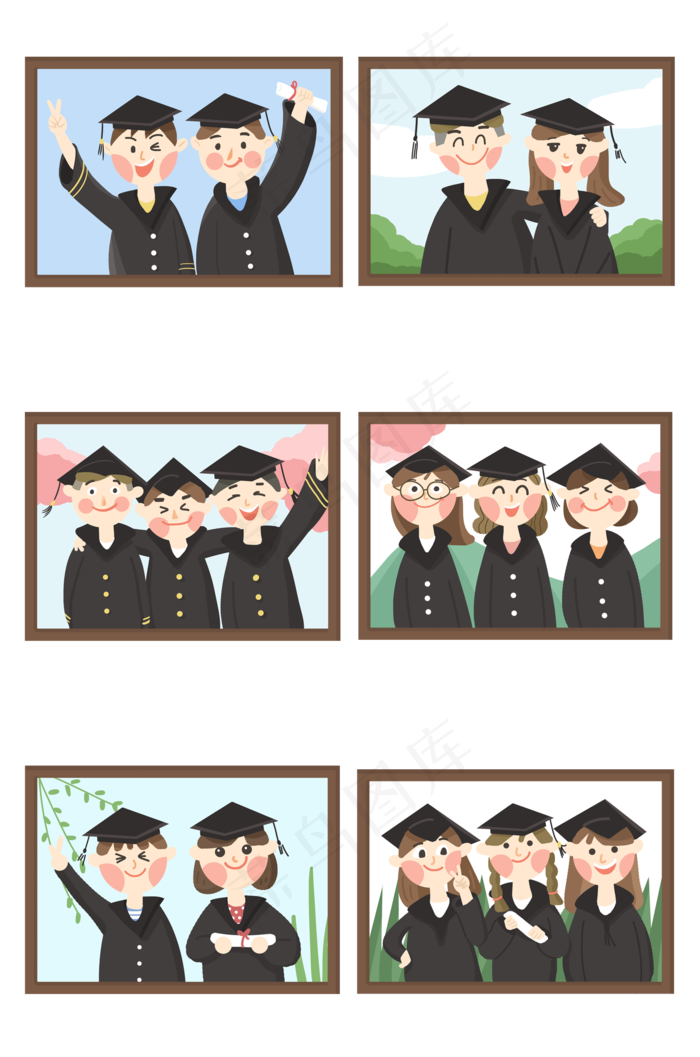 毕业季毕业照朋友同学兄弟闺蜜合(2000X3020(DPI:300))psd模版下载