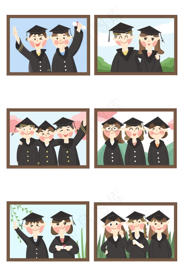 毕业季毕业照朋友同学兄弟闺蜜合(2000X3020(DPI:300))psd模版下载