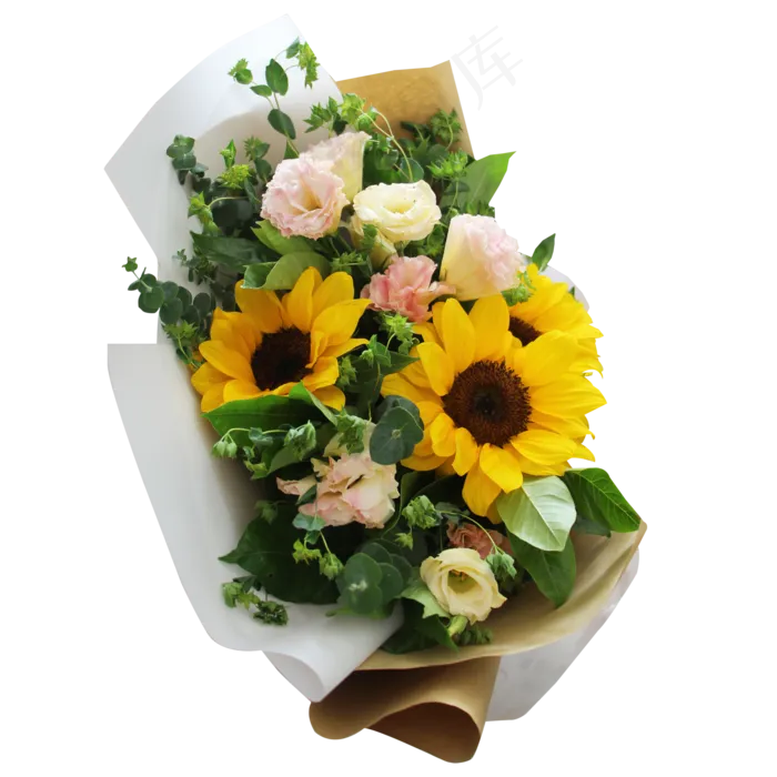 向日葵玫瑰花束(2036*2036px 300 dpi )ai矢量模版下载