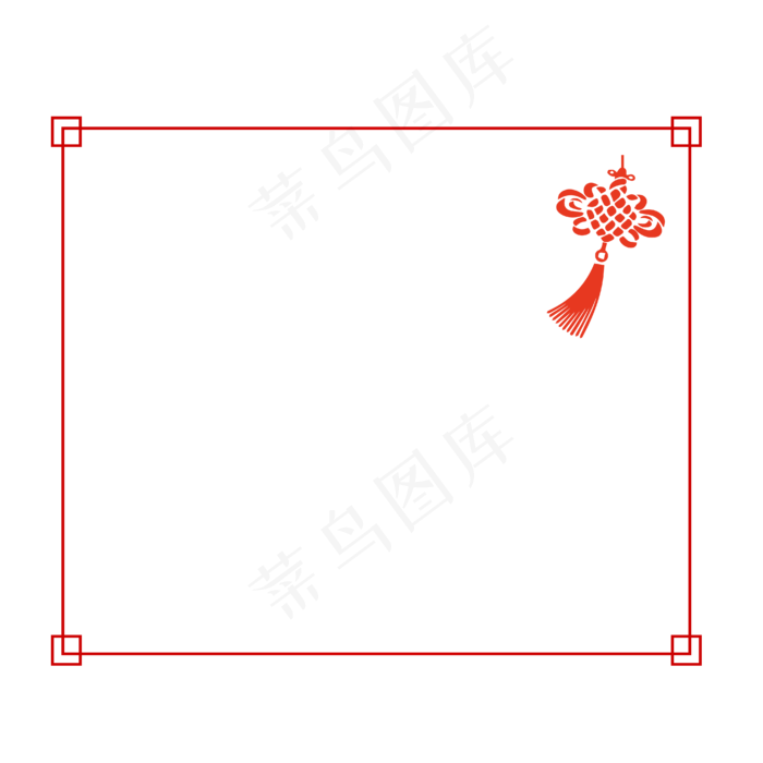 红色中国风新年边框设计素材,免抠元素