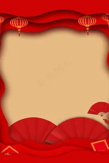 中国风纸扇红色促销psd分层banner 中国风纸扇红色促销psd分层banner