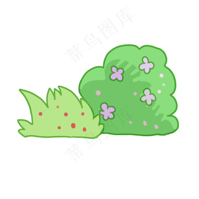 绿色的小草手绘插画