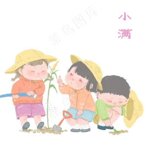 手绘中国风24节气系列小满