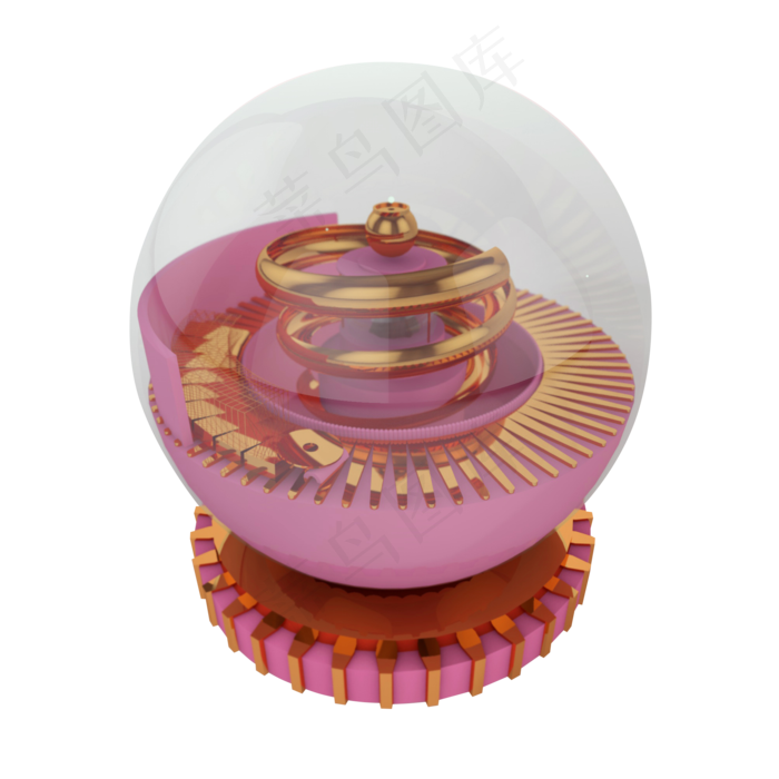 C4D水晶球玫瑰金设计元素