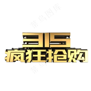 315疯狂抢购黑金立体艺术字