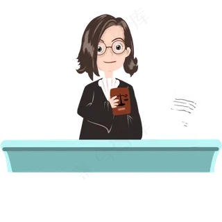 卡通毕业季女孩做毕业演讲元素