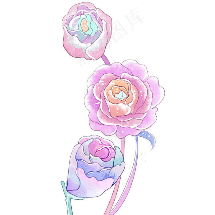 梦幻渐变花朵玫瑰