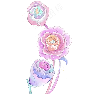 梦幻渐变花朵玫瑰