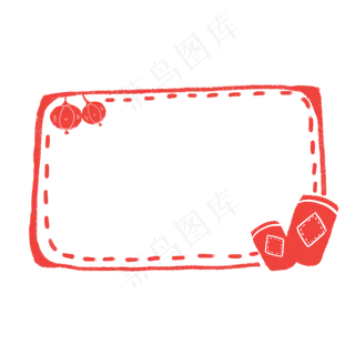 可爱手绘猪年边框