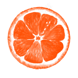 清新水彩风手绘柚子