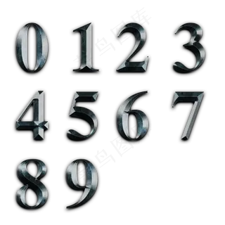 原创刚硬金属数字立体字