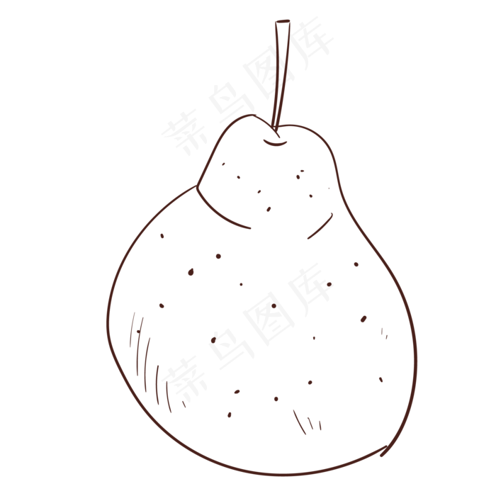 线描水果梨子