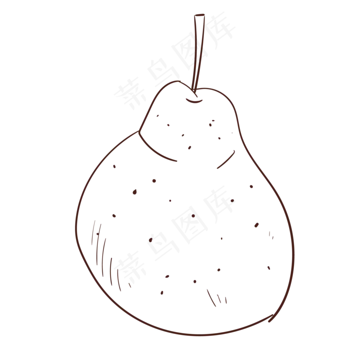 线描水果梨子(2000*2000px 300 dpi )ai矢量模版下载