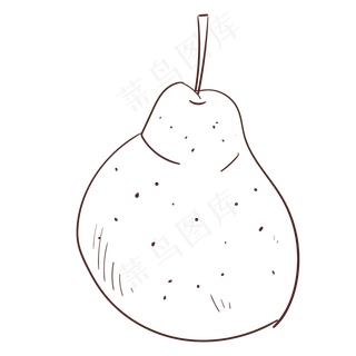 线描水果梨子