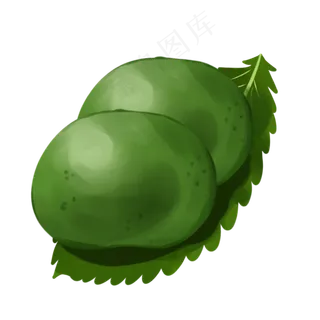 卡通可爱清明节吃青团