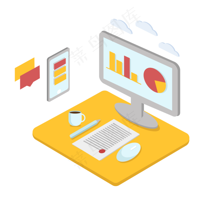 2.5D插画可商用元素,免抠元素