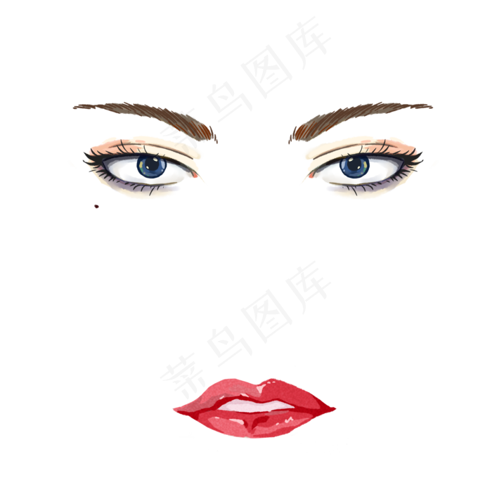 水彩手绘时尚美女(2000X2000(DPI:300))psd模版下载