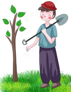 植树节儿童插画可爱