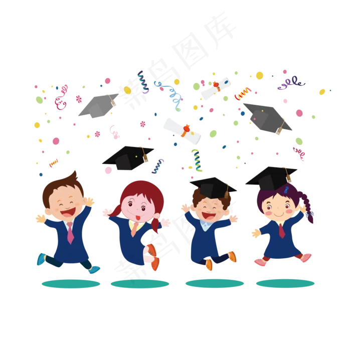 卡爱的大学生毕业(3000X3000(DPI:300))ai矢量模版下载
