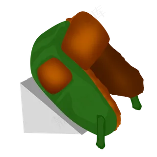 卡通绿色雷锋帽子