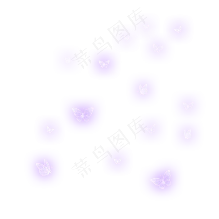 唯美飞舞漂浮紫色蝴蝶,免抠元素(2000*2000px 300 dpi )psd模版下载