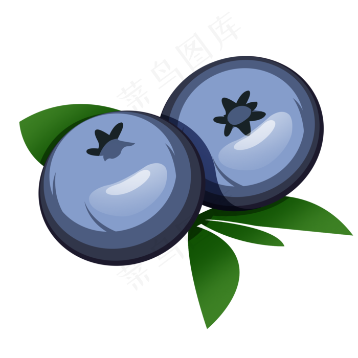 卡通蓝莓PSD透明底