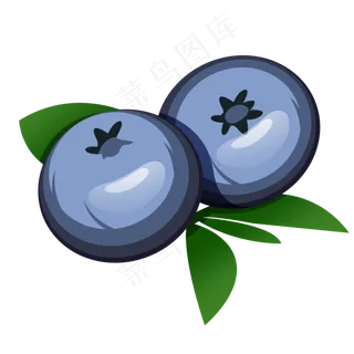 卡通蓝莓PSD透明底