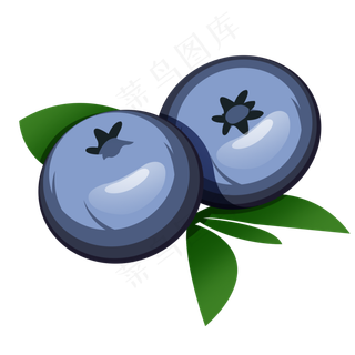 卡通蓝莓PSD透明底