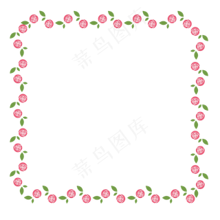 手绘小清新玫瑰花边框