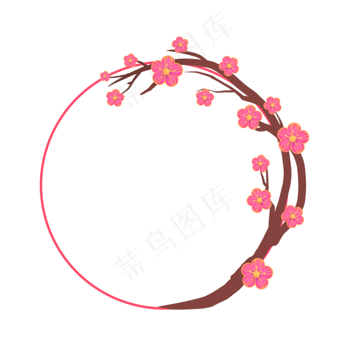 梅花装饰头像框(2048X2048(DPI:300))psd模版下载