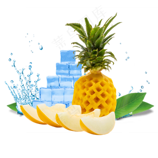 黄色冰镇水果菠萝