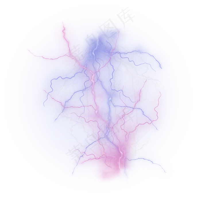炫酷闪电蓝色紫色数字4(3000X3000(DPI:300))psd模版下载