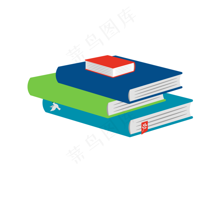 暑假毕业季书本卡通矢量图