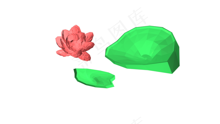 夏日荷叶荷花组合元素