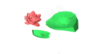 夏日荷叶荷花组合元素