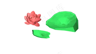 夏日荷叶荷花组合元素