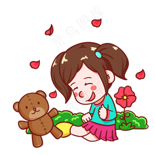 儿童节快乐小孩手绘