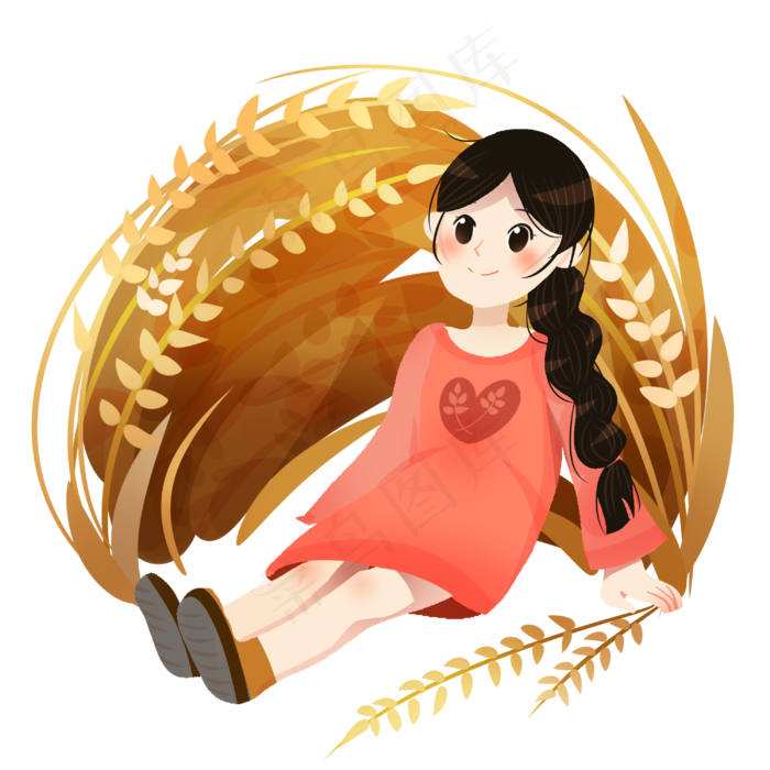 农家女孩芒种节气