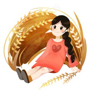 农家女孩芒种节气