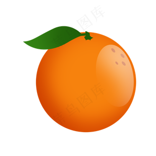 矢量图水彩橙色橙子