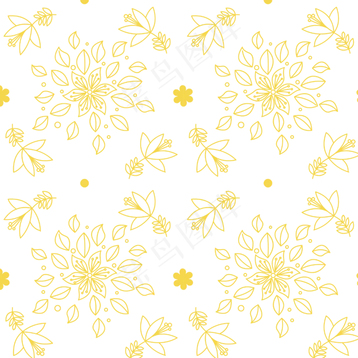 金色线描花纹底纹连续(3000X3000(DPI:300))psd模版下载