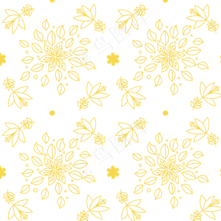 金色线描花纹底纹连续 金色线描花纹底纹连续