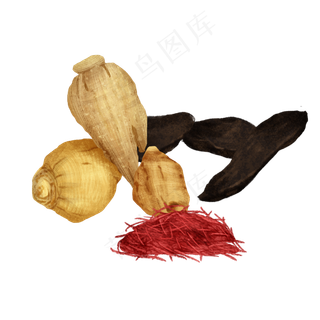 中医药材红花伽马,免抠元素