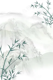 中国风竹叶水墨画