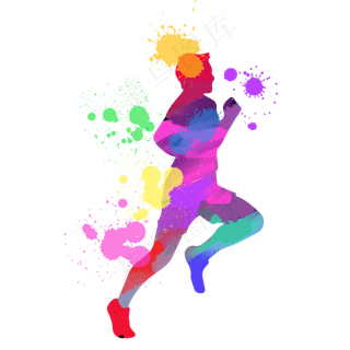 奔跑运动人物剪影