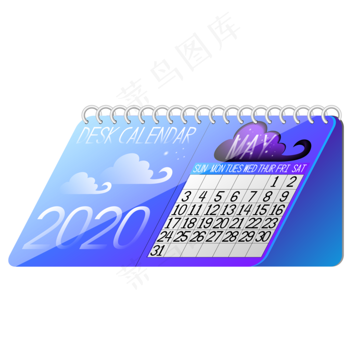 2020竖版台历,免抠元素(2000*2000px 300 dpi )ai矢量模版下载
