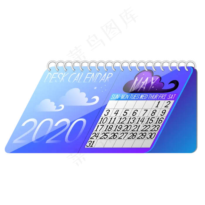 2020竖版台历,免抠元素(2000*2000px 300 dpi )ai矢量模版下载
