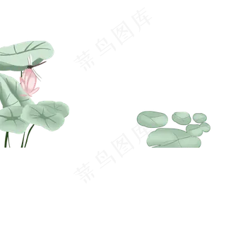 卡通绿色荷花下载